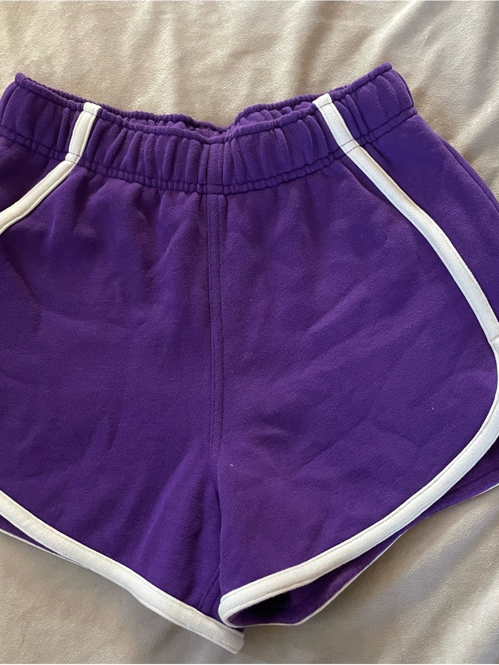lululemon athletica Purple Athletic Dolphin Shorts with White Piping